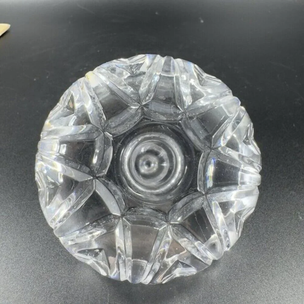 Czech Clear Crystal Bohemian Ring Holder Tapered Trinket Jewelry Holder‎ VTG